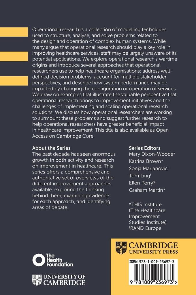 Weitere Ansicht: Operational Research Approaches | Martin Utley, Sonya Crowe, Christina Pagel