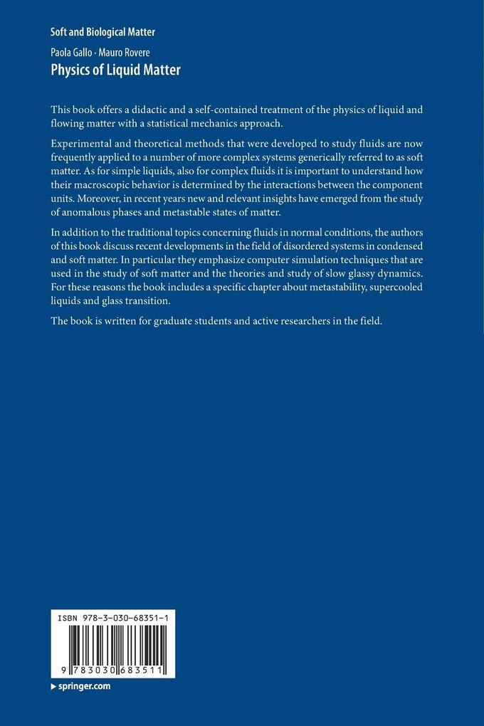 Weitere Ansicht: Physics of Liquid Matter | Paola Gallo, Mauro Rovere