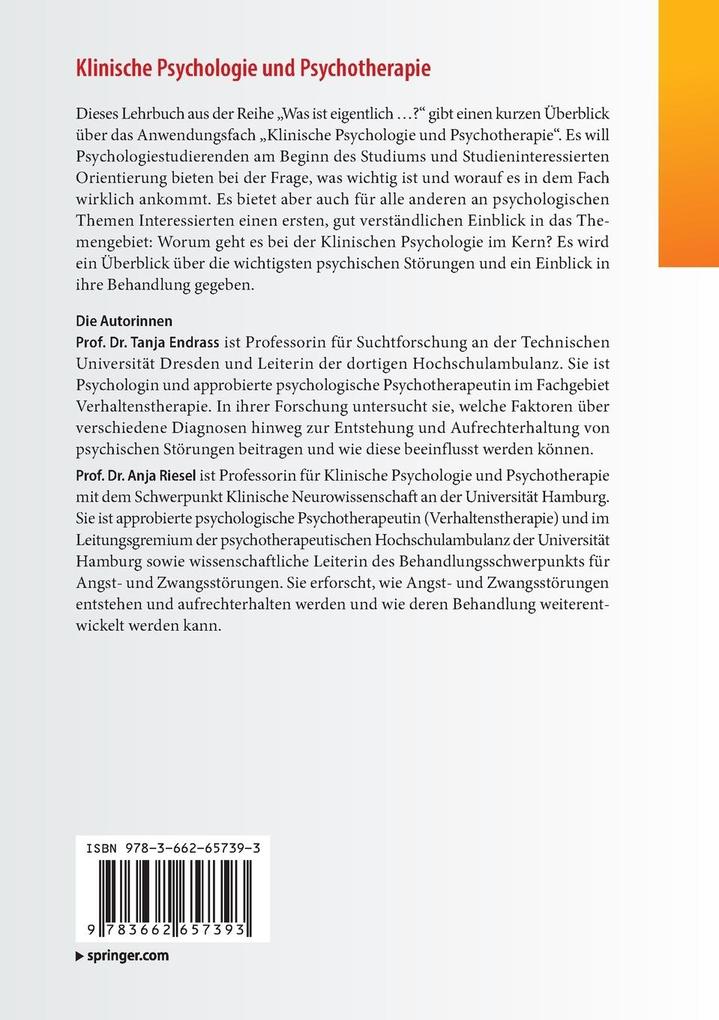 Weitere Ansicht: Klinische Psychologie und Psychotherapie | Tanja Endrass, Anja Riesel