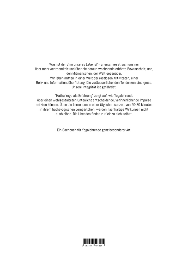 Weitere Ansicht: Hatha Yoga als Erfahrung | Carlo Vella