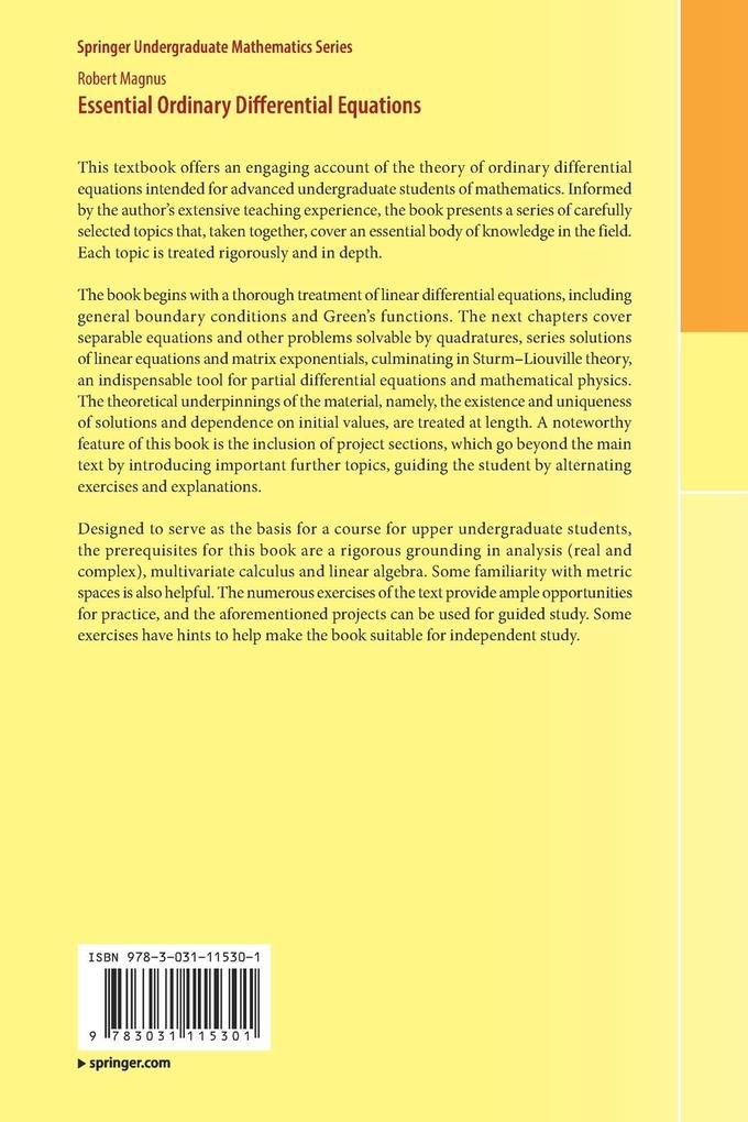 Weitere Ansicht: Essential Ordinary Differential Equations | Robert Magnus