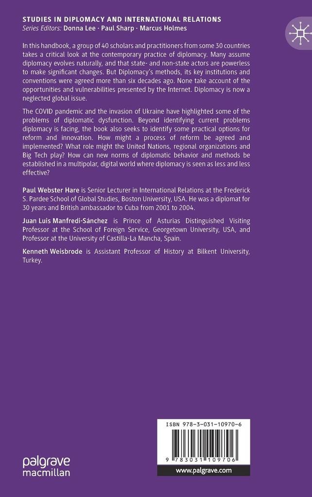 Weitere Ansicht: The Palgrave Handbook of Diplomatic Reform and Innovation