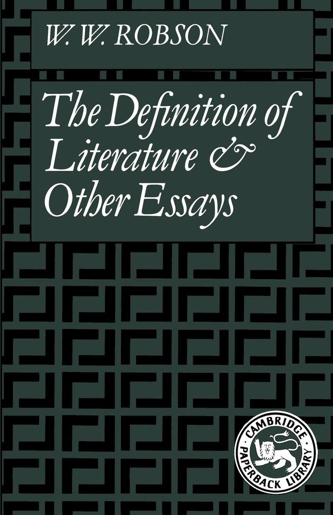 The Definition of Literature als Taschenbuch