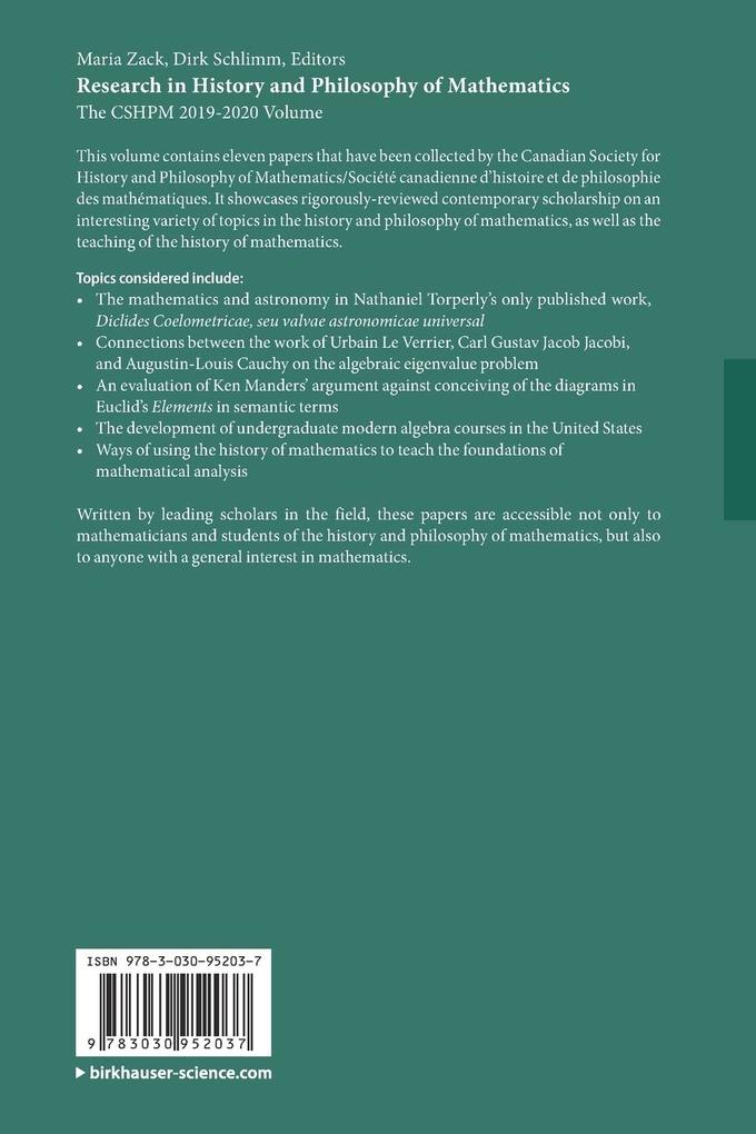 Weitere Ansicht: Research in History and Philosophy of Mathematics