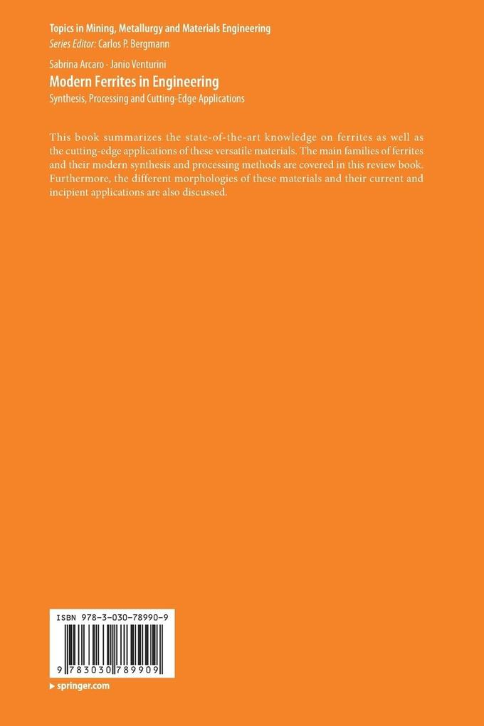 Weitere Ansicht: Modern Ferrites in Engineering | Sabrina Arcaro, Janio Venturini