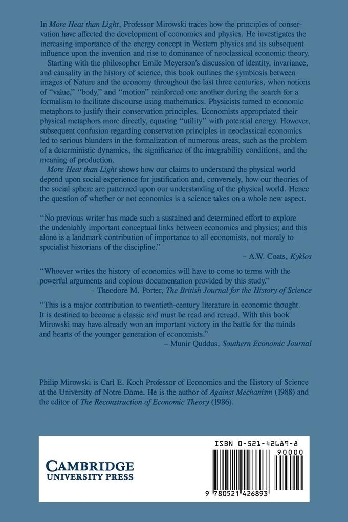 Weitere Ansicht: More Heat Than Light | Philip J. Mirowski