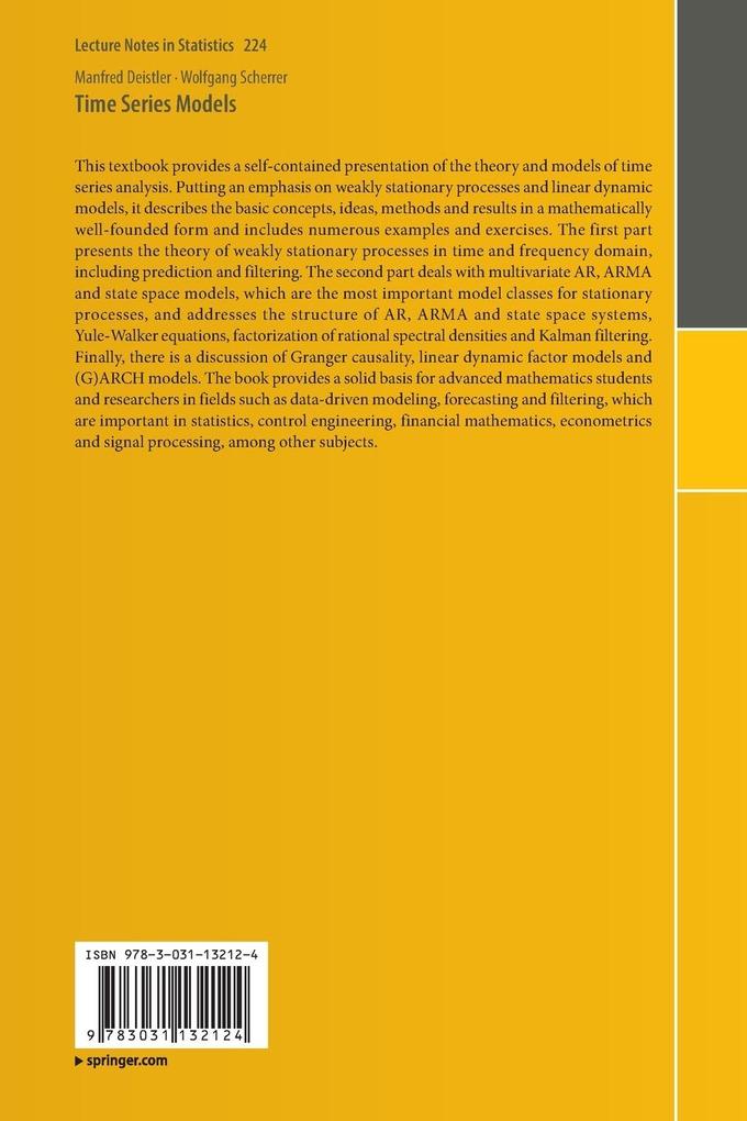 Weitere Ansicht: Time Series Models | Manfred Deistler, Wolfgang Scherrer