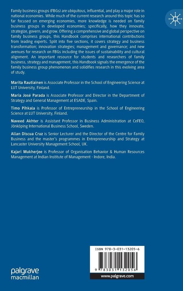 Weitere Ansicht: The Palgrave Handbook of Managing Family Business Groups