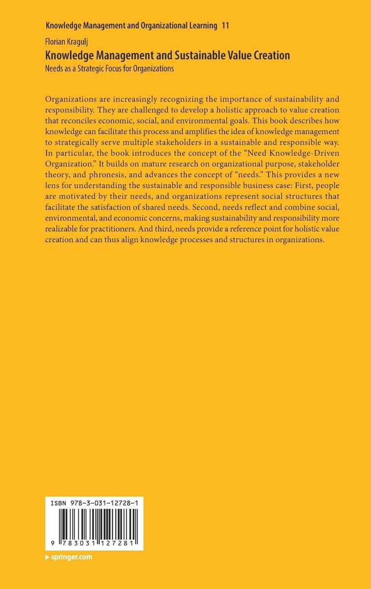Weitere Ansicht: Knowledge Management and Sustainable Value Creation | Florian Kragulj