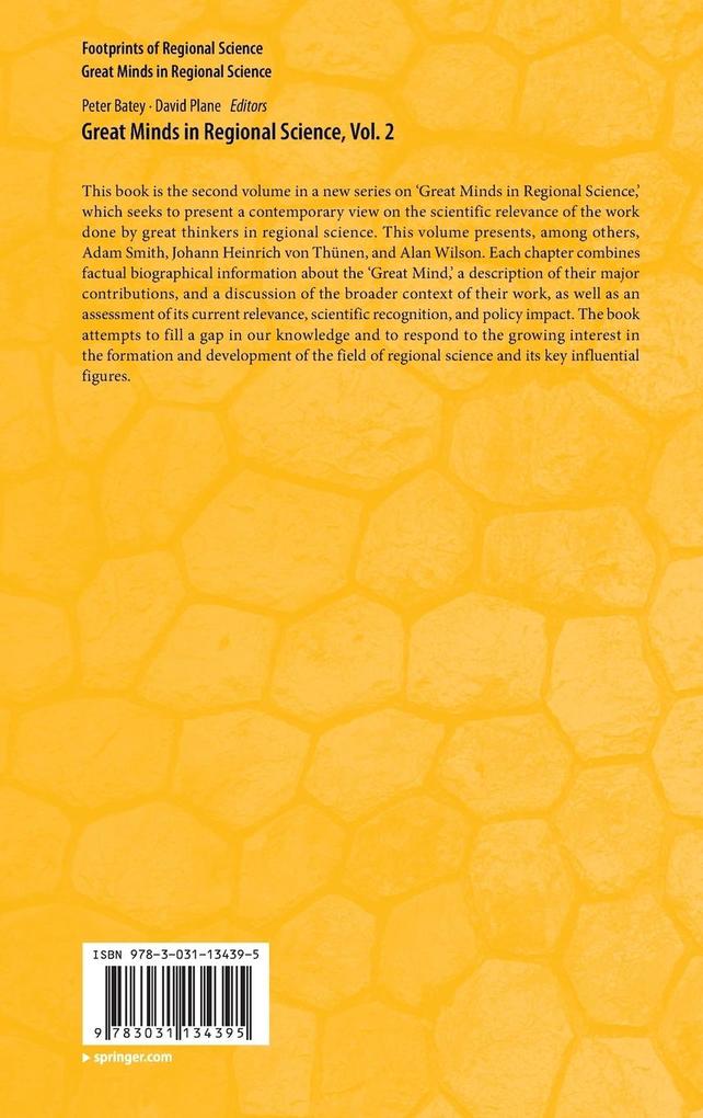 Weitere Ansicht: Great Minds in Regional Science, Vol. 2