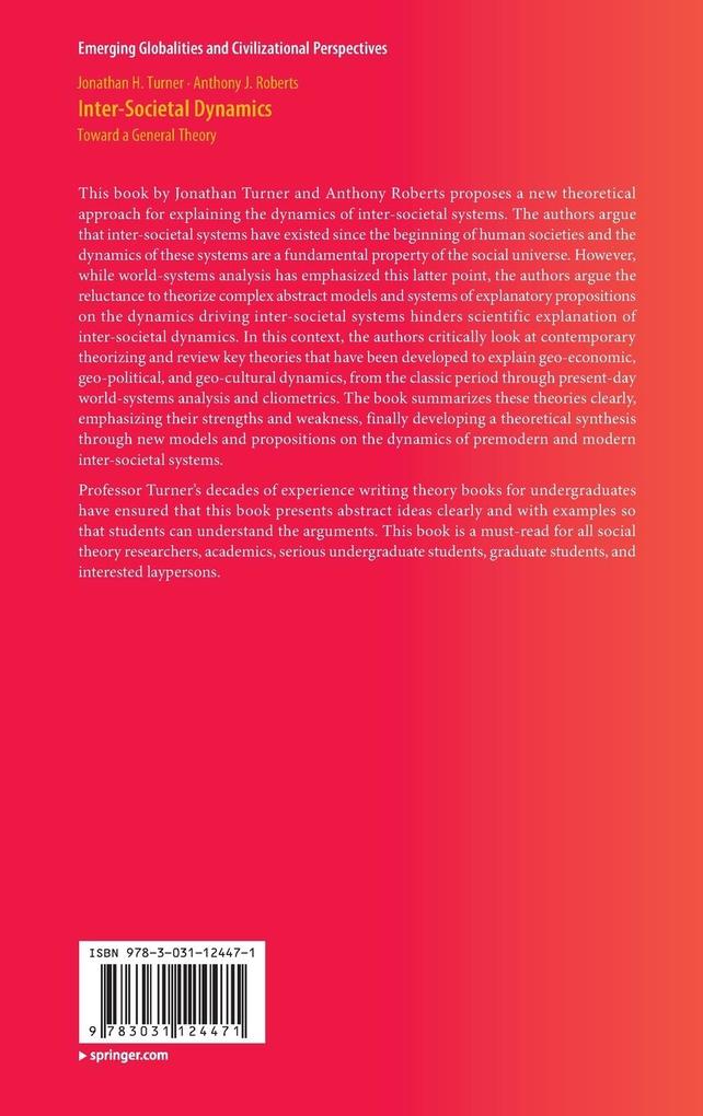 Weitere Ansicht: Inter-Societal Dynamics | Jonathan H. Turner, Anthony J. Roberts