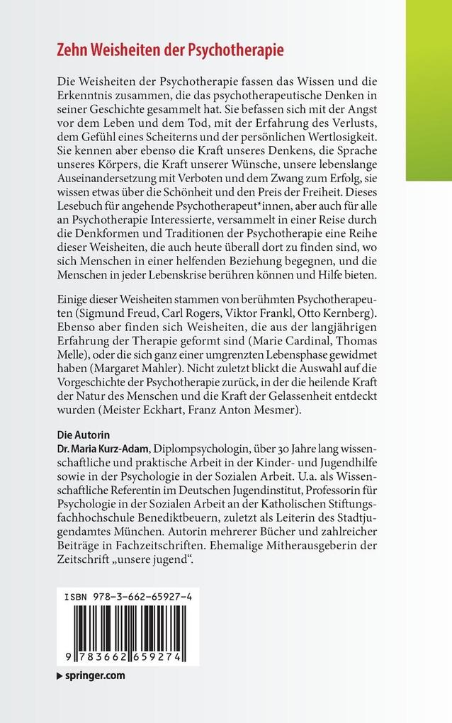 Weitere Ansicht: Zehn Weisheiten der Psychotherapie | Maria Kurz-Adam
