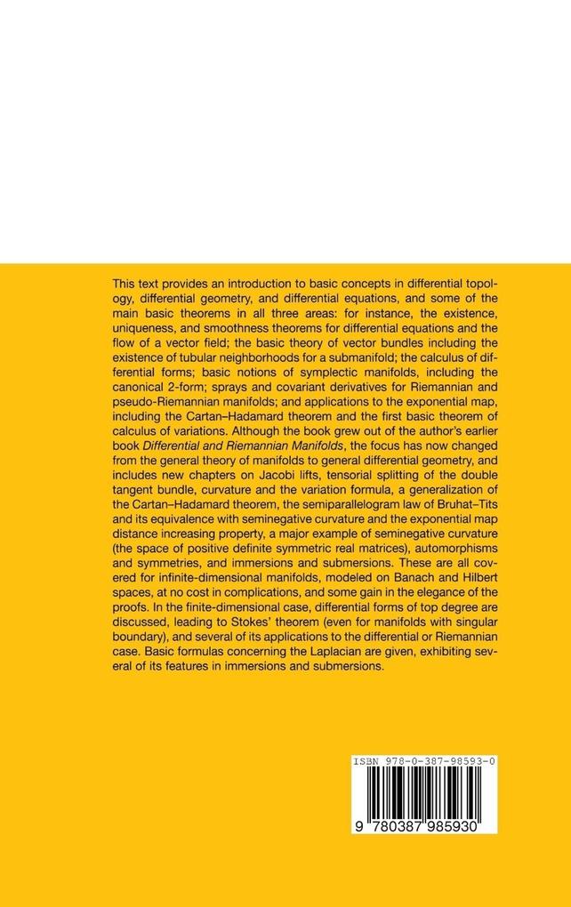 Weitere Ansicht: Fundamentals of Differential Geometry | Serge Lang