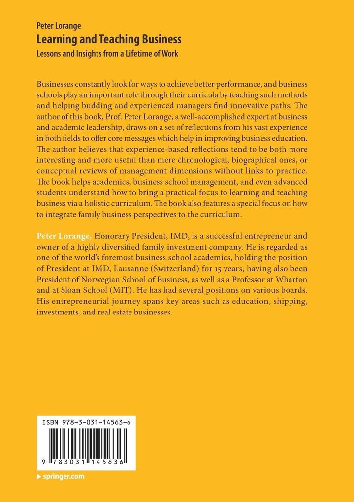Weitere Ansicht: Learning and Teaching Business | Peter Lorange