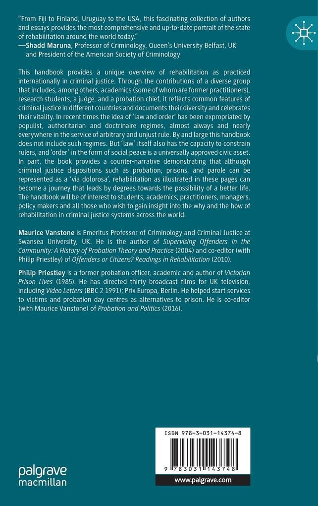 Weitere Ansicht: The Palgrave Handbook of Global Rehabilitation in Criminal Justice