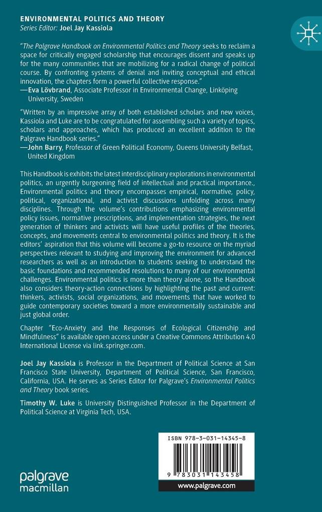 Weitere Ansicht: The Palgrave Handbook of Environmental Politics and Theory