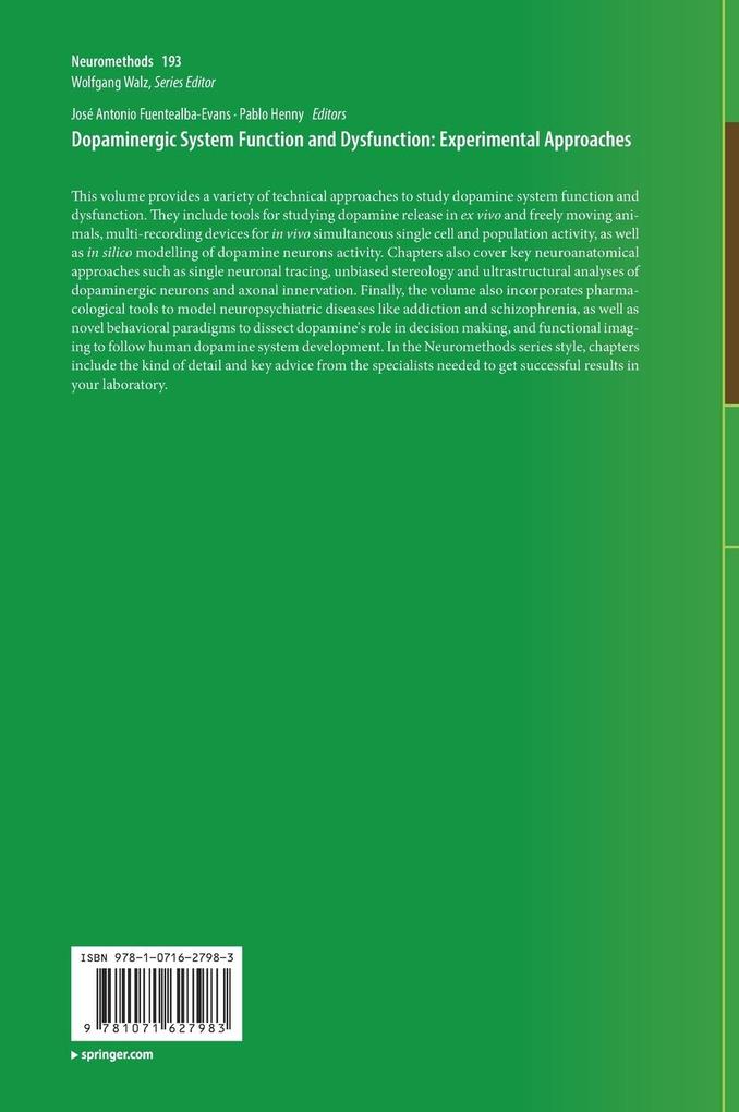 Weitere Ansicht: Dopaminergic System Function and Dysfunction: Experimental Approaches
