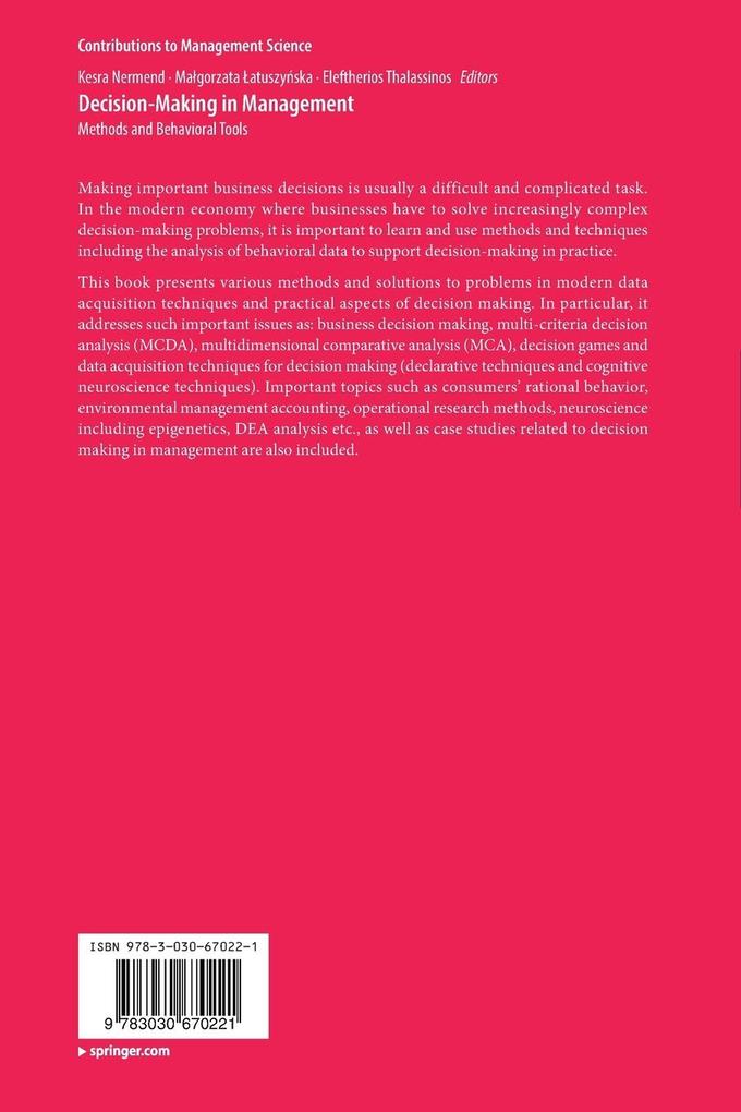 Weitere Ansicht: Decision-Making in Management