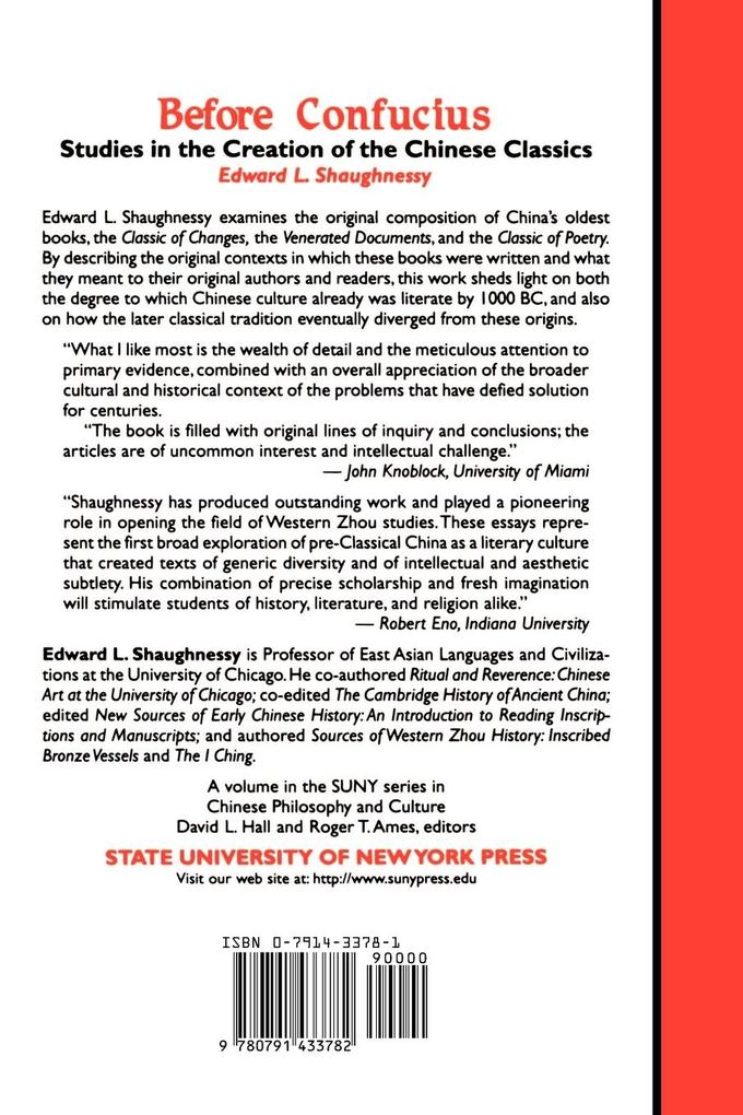 Weitere Ansicht: Before Confucius | Edward L. Shaughnessy
