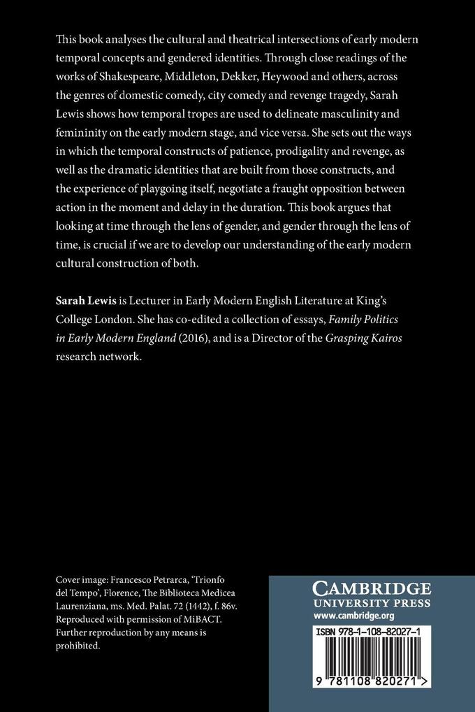 Weitere Ansicht: Time and Gender on the Shakespearean Stage | Sarah Lewis