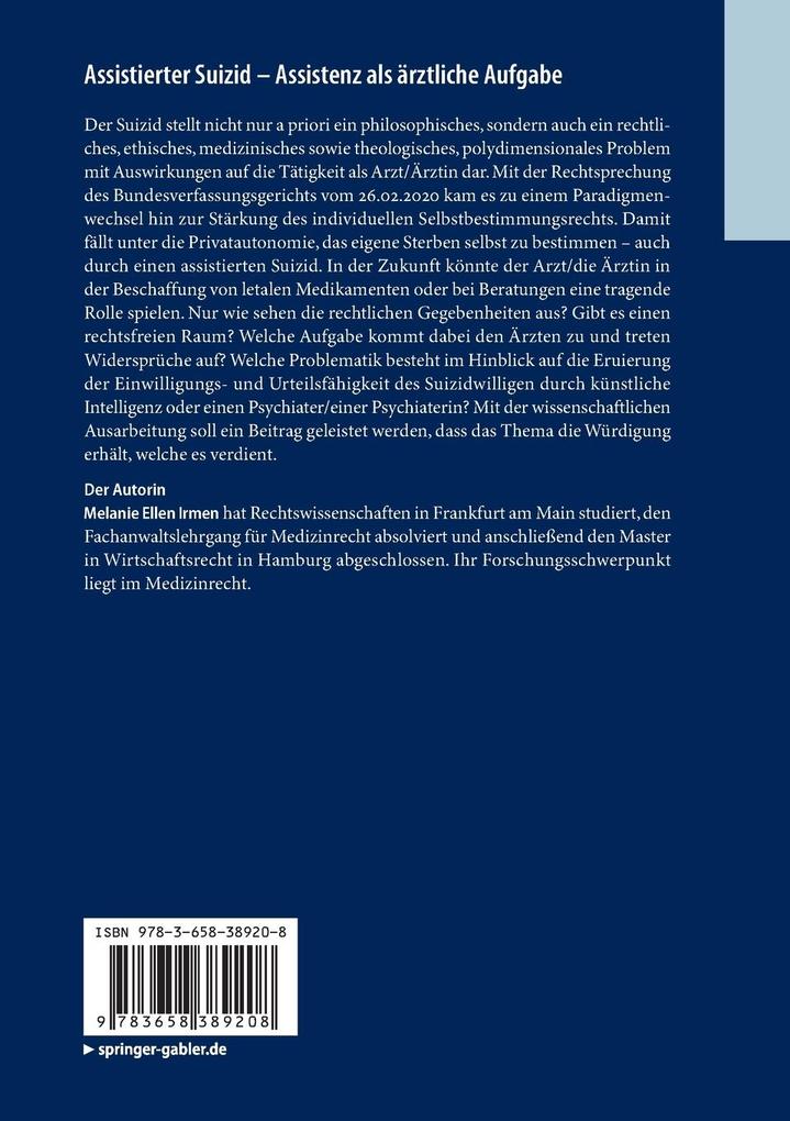Weitere Ansicht: Assistierter Suizid - Assistenz als ärztliche Aufgabe | Melanie Ellen Irmen