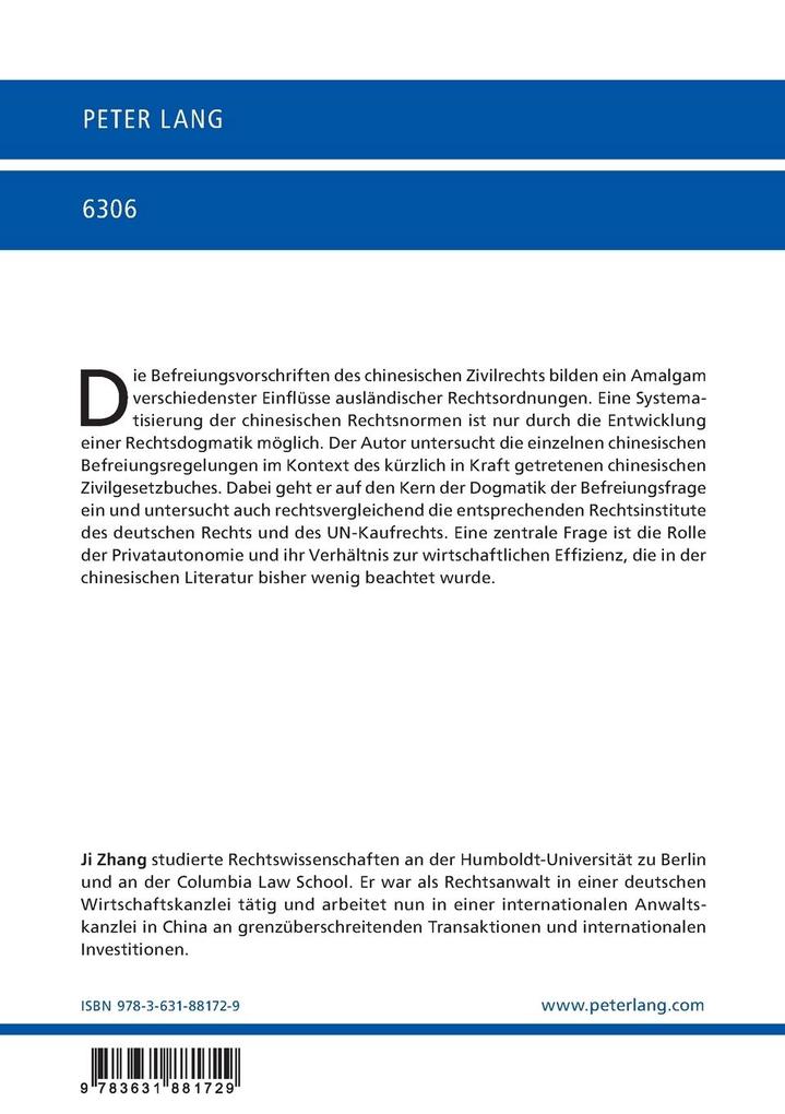 Weitere Ansicht: Leistungshindernisse und Haftungsbefreiung im Vertragsrecht | Ji Zhang