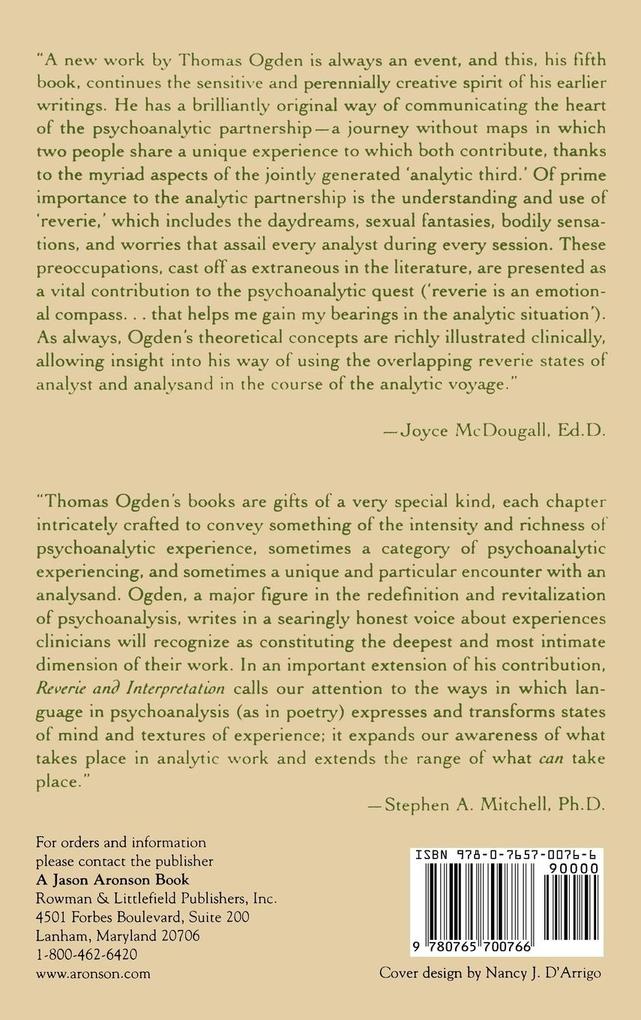 Weitere Ansicht: Reverie and Interpretation | Thomas H. Ogden