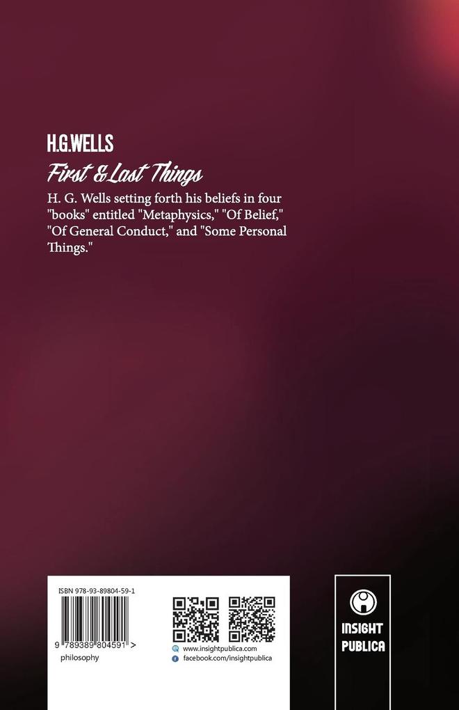 Weitere Ansicht: FIRST AND LAST THINGS | H. G. Wells