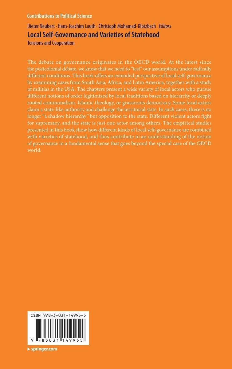 Weitere Ansicht: Local Self-Governance and Varieties of Statehood