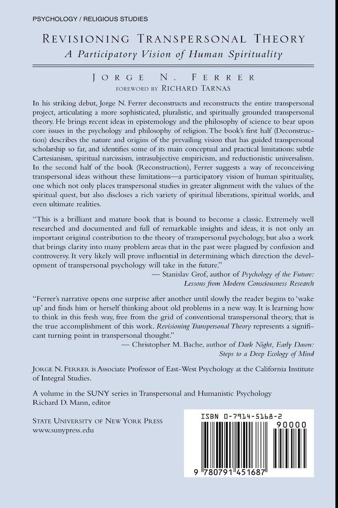 Weitere Ansicht: Revisioning Transpersonal Theory | Jorge N. Ferrer