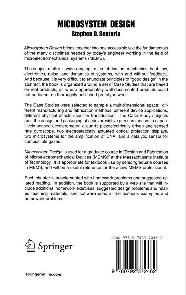 Weitere Ansicht: Microsystem Design | Stephen D. Senturia