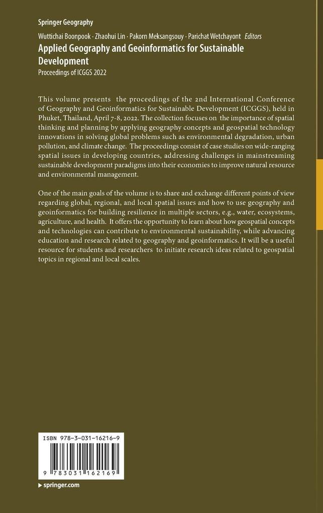Weitere Ansicht: Applied Geography and Geoinformatics for Sustainable Development