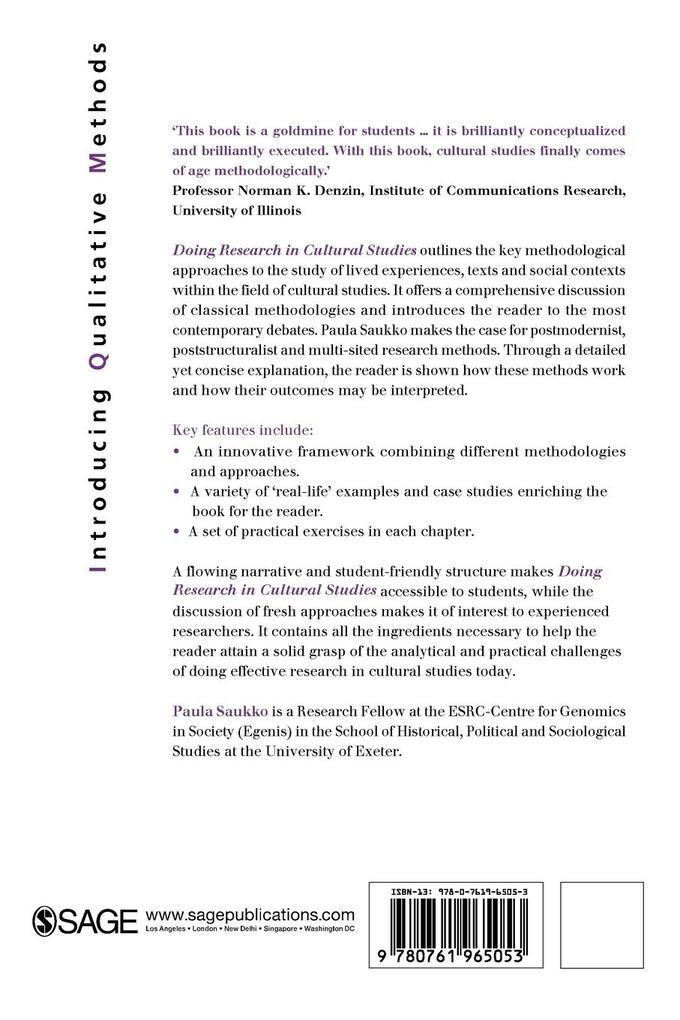 Weitere Ansicht: Doing Research in Cultural Studies | Paula A. Saukko