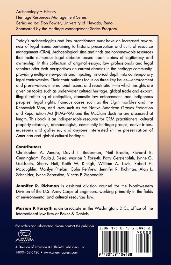 Weitere Ansicht: Legal Perspectives on Cultural Resources
