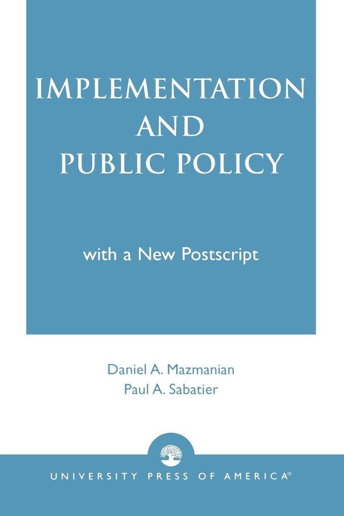 Implementation and Public Policy als Taschenbuch
