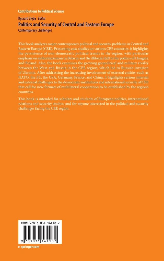 Weitere Ansicht: Politics and Security of Central and Eastern Europe