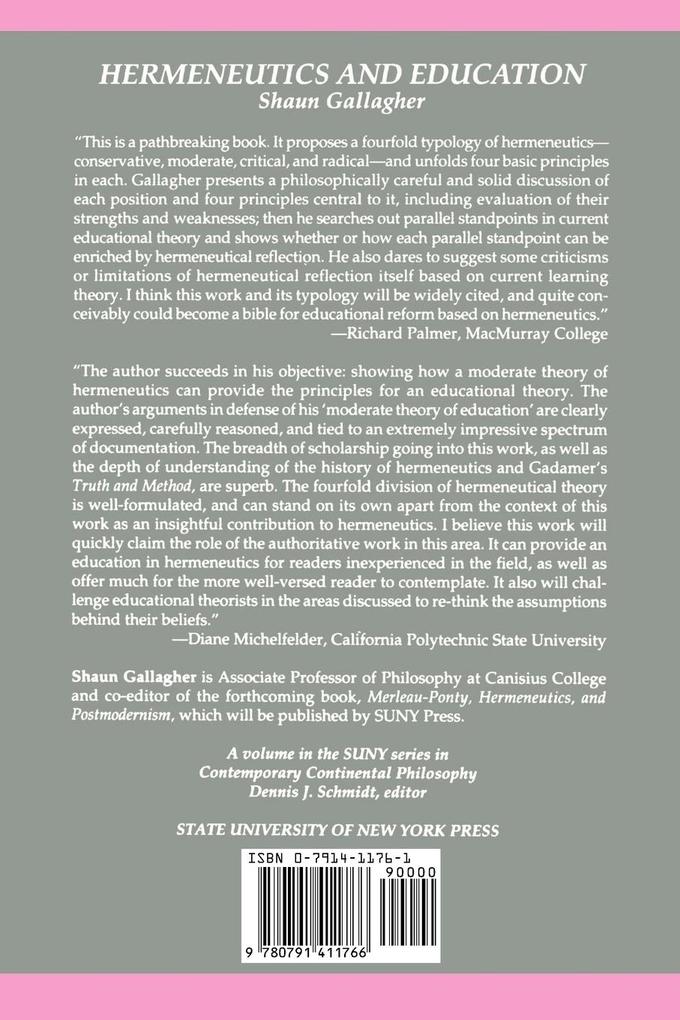 Weitere Ansicht: Hermeneutics and Education | Shaun Gallagher