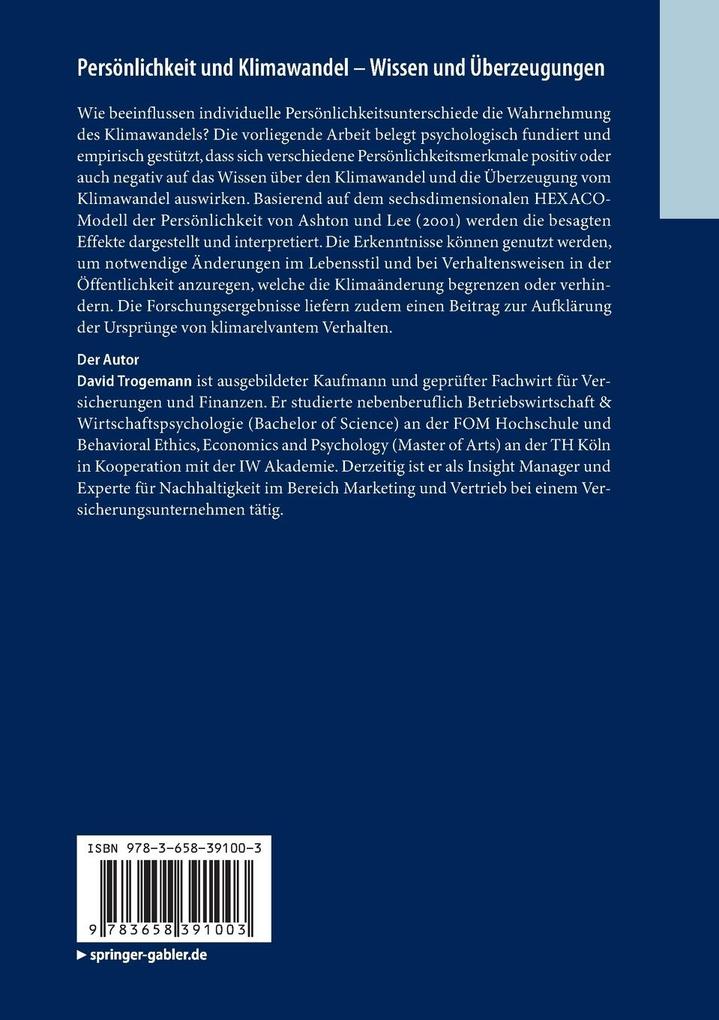 Weitere Ansicht: Persönlichkeit und Klimawandel - Wissen und Überzeugungen | David Trogemann