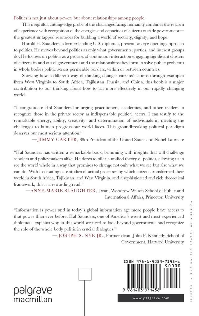 Weitere Ansicht: Politics Is about Relationship | H. Saunders, Harold H. Saunders
