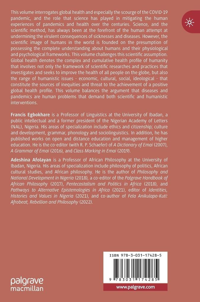 Weitere Ansicht: Global Health, Humanity and the COVID-19 Pandemic