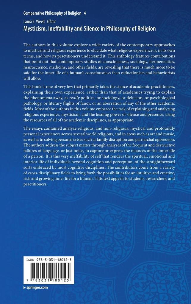 Weitere Ansicht: Mysticism, Ineffability and Silence in Philosophy of Religion