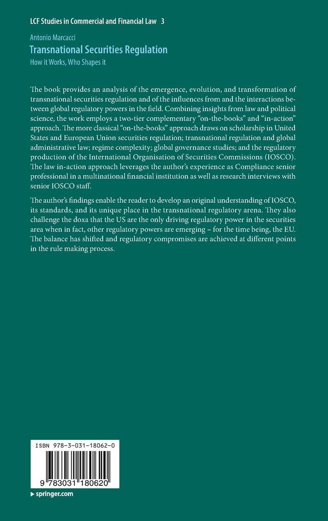 Weitere Ansicht: Transnational Securities Regulation | Antonio Marcacci