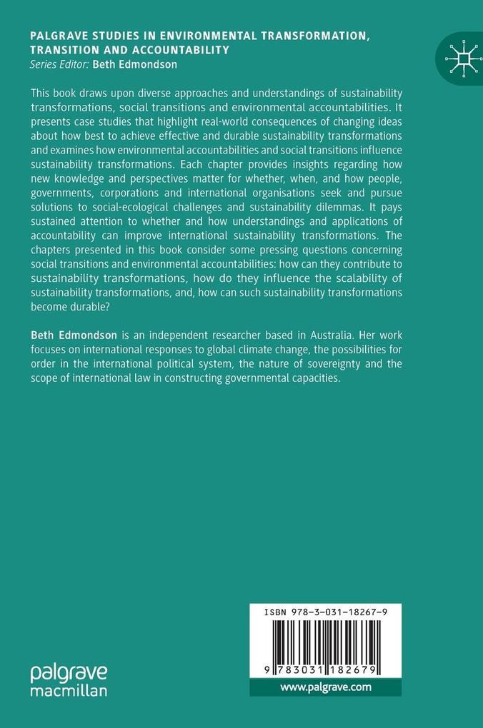 Weitere Ansicht: Sustainability Transformations, Social Transitions and Environmental Accountabilities