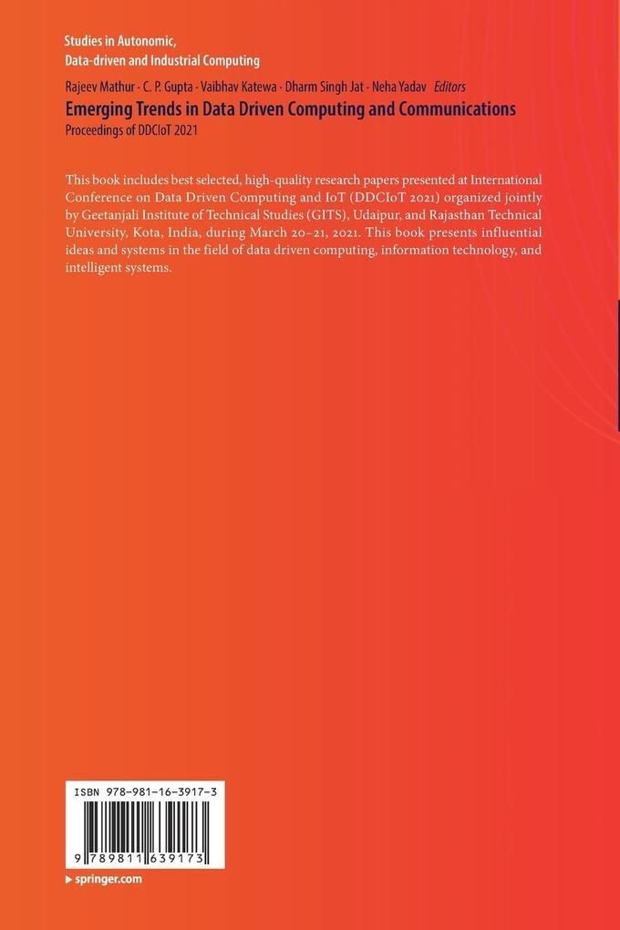 Weitere Ansicht: Emerging Trends in Data Driven Computing and Communications