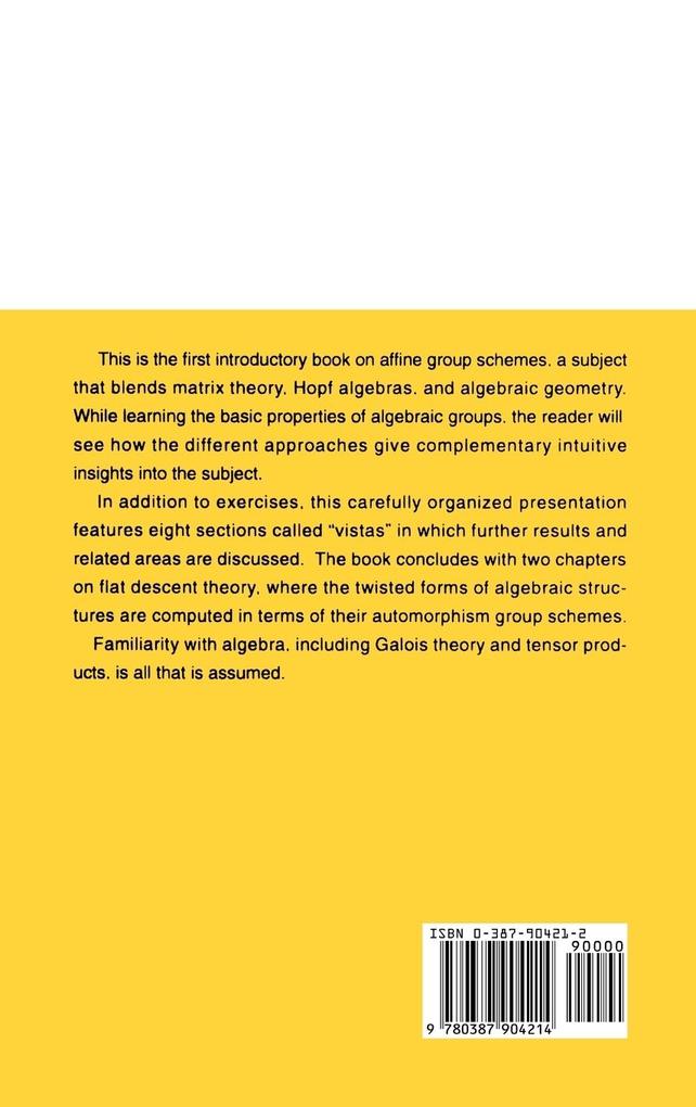 Weitere Ansicht: Introduction to Affine Group Schemes | W.C. Waterhouse