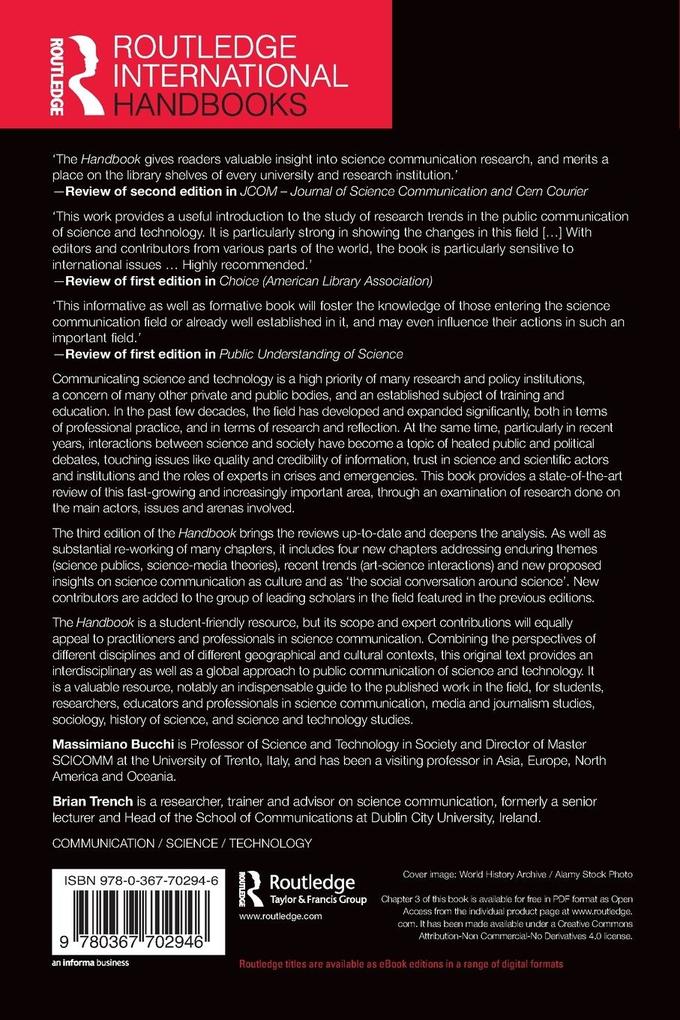 Weitere Ansicht: Routledge Handbook of Public Communication of Science and Technology