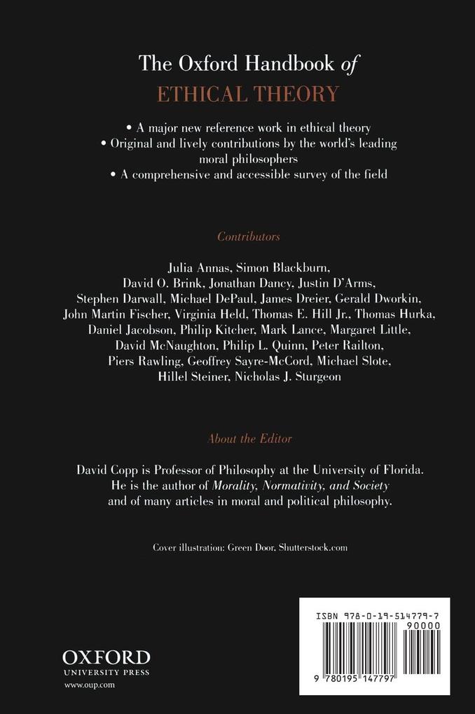 Weitere Ansicht: The Oxford Handbook of Ethical Theory | Copp