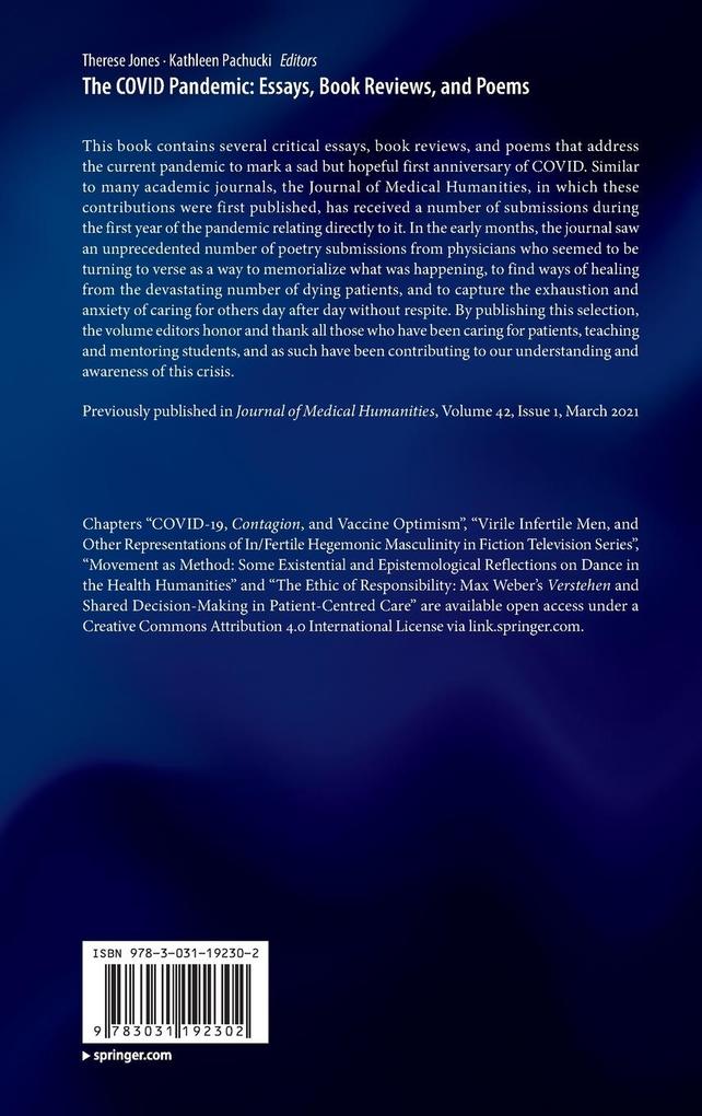 Weitere Ansicht: The COVID Pandemic: Essays, Book Reviews, and Poems
