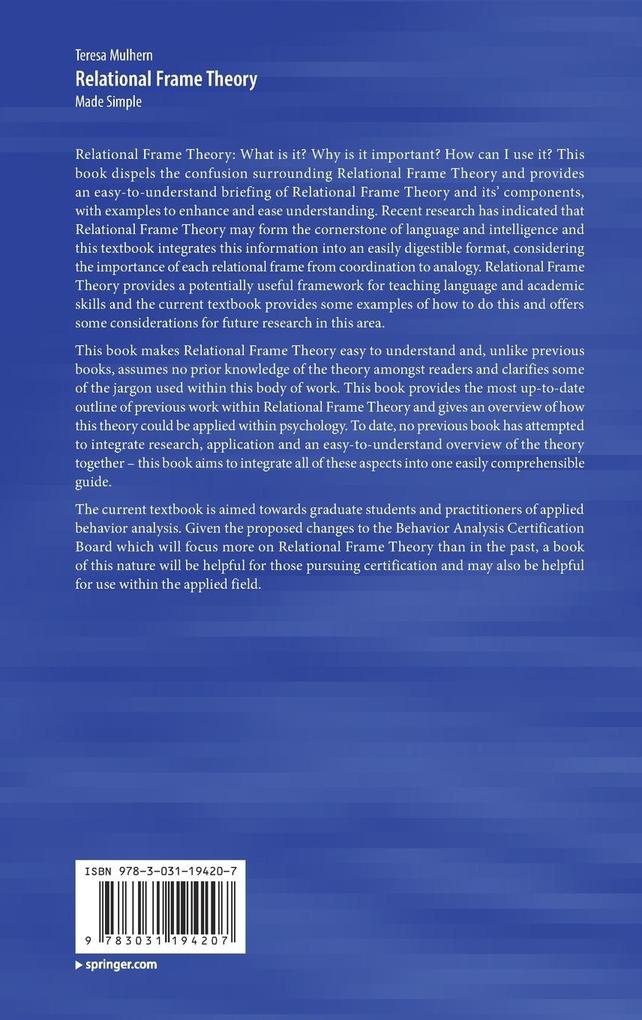 Weitere Ansicht: Relational Frame Theory | Teresa Mulhern