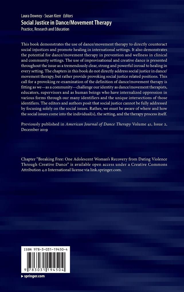 Weitere Ansicht: Social Justice in Dance/Movement Therapy